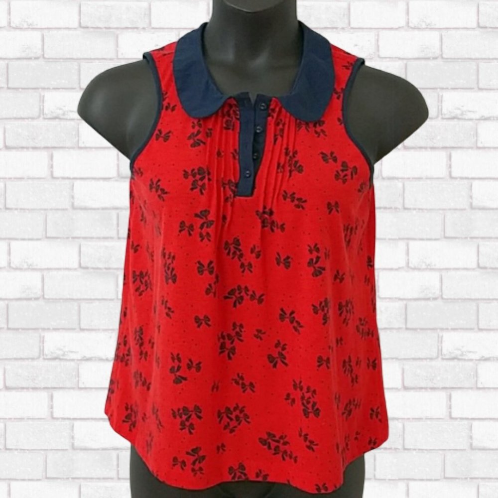 Red Camel Bow Design Red Tank Top - Size M
